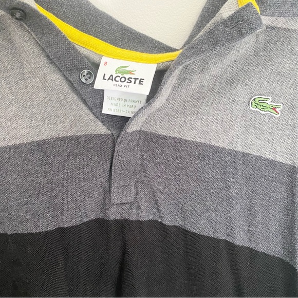 LaCoste Stripes Long Sleeve Polo - Picture 2 of 3